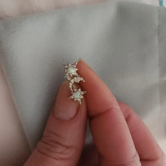 Natural Opal silver earrings - Picture 5 of 6